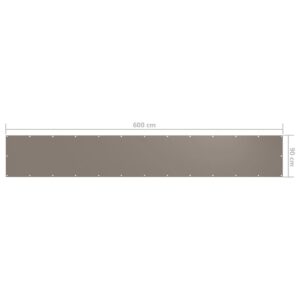 Parvekkeen suoja harmaanruskea 90x600 cm Oxford kangas - Taupe