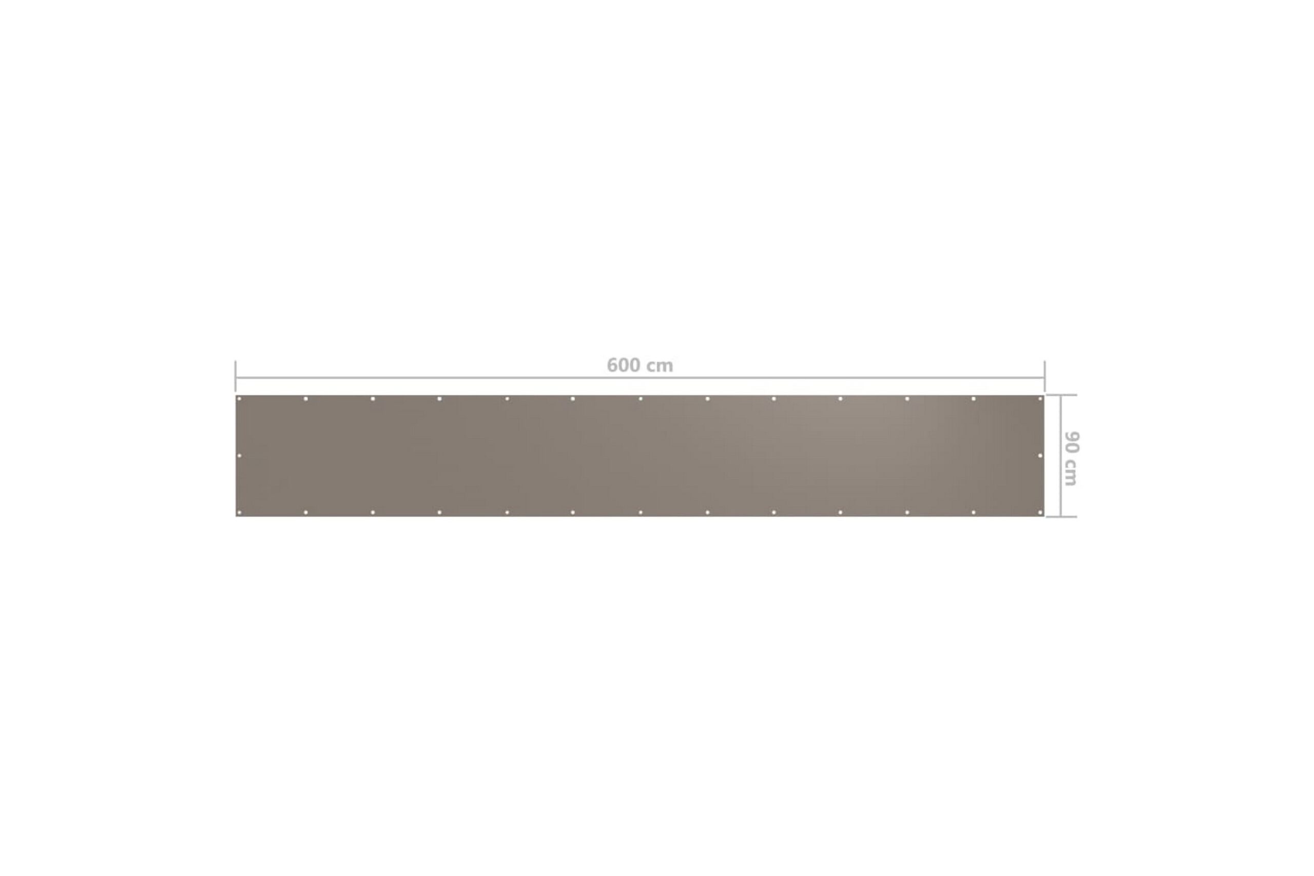 Parvekkeen suoja harmaanruskea 90x600 cm Oxford kangas - Taupe