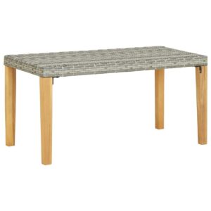 Puutarhapenkki 120cm harmaa polyrottinki ja täysi akaasiapuu - Musta