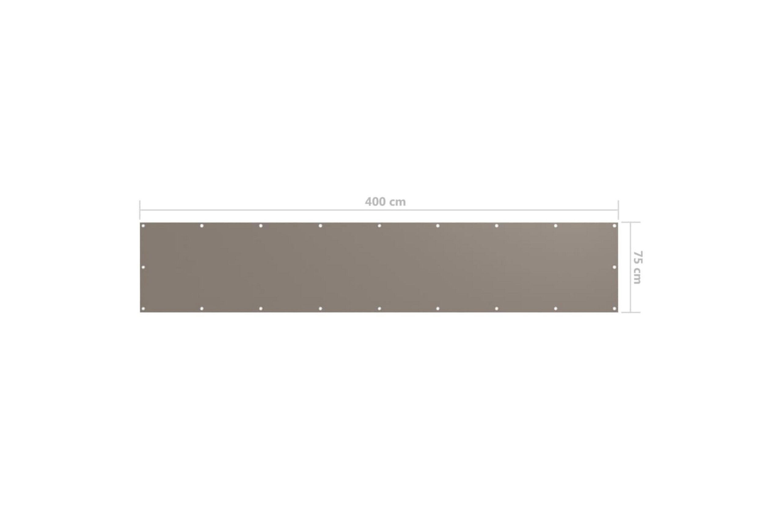 Parvekkeen suoja harmaanruskea 75x400 cm Oxford kangas - Taupe