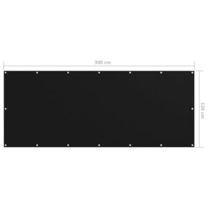 Parvekkeen suoja musta 120x300 cm Oxford kangas - Musta