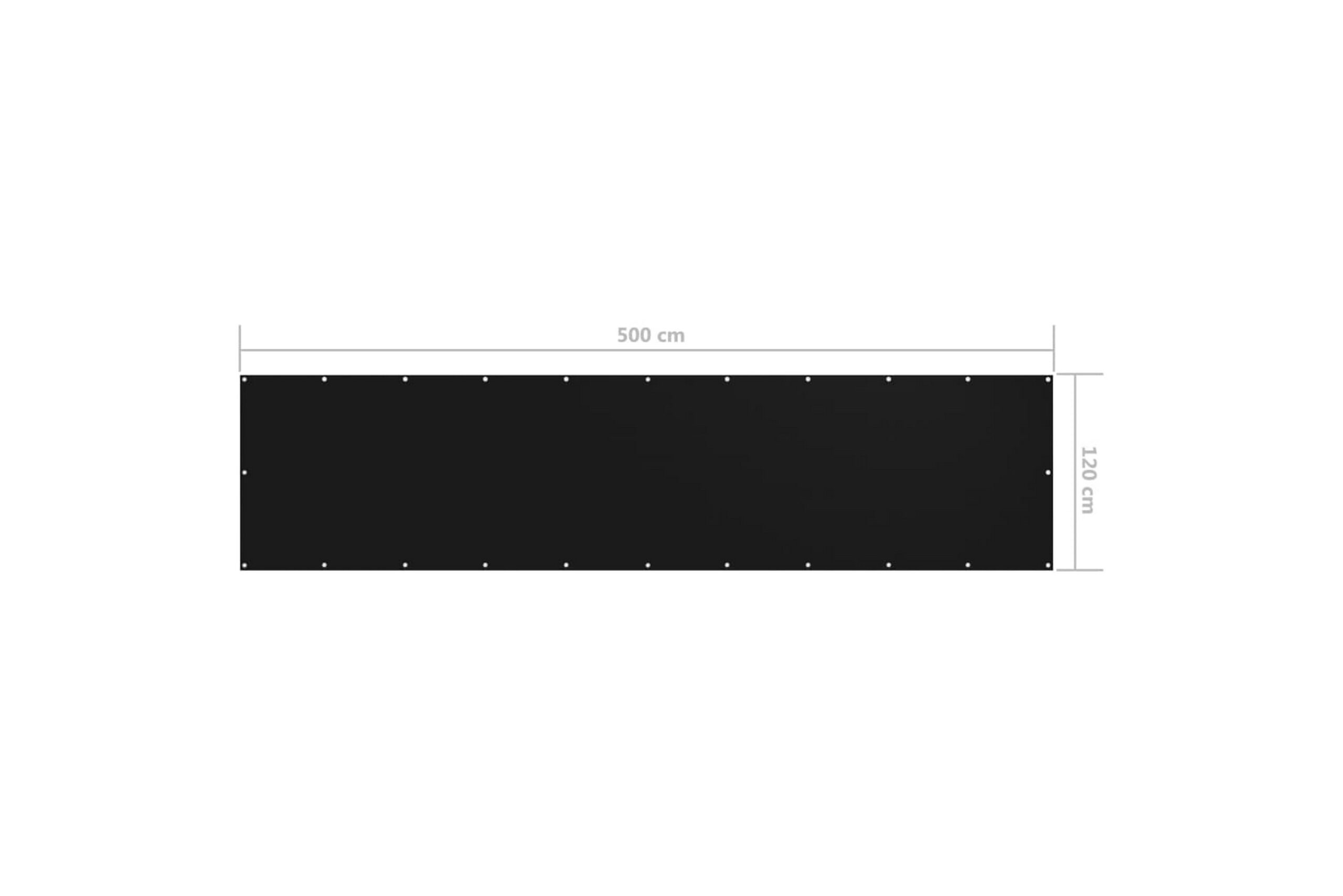 Parvekkeen suoja musta 120x500cm Oxford kangas - Musta
