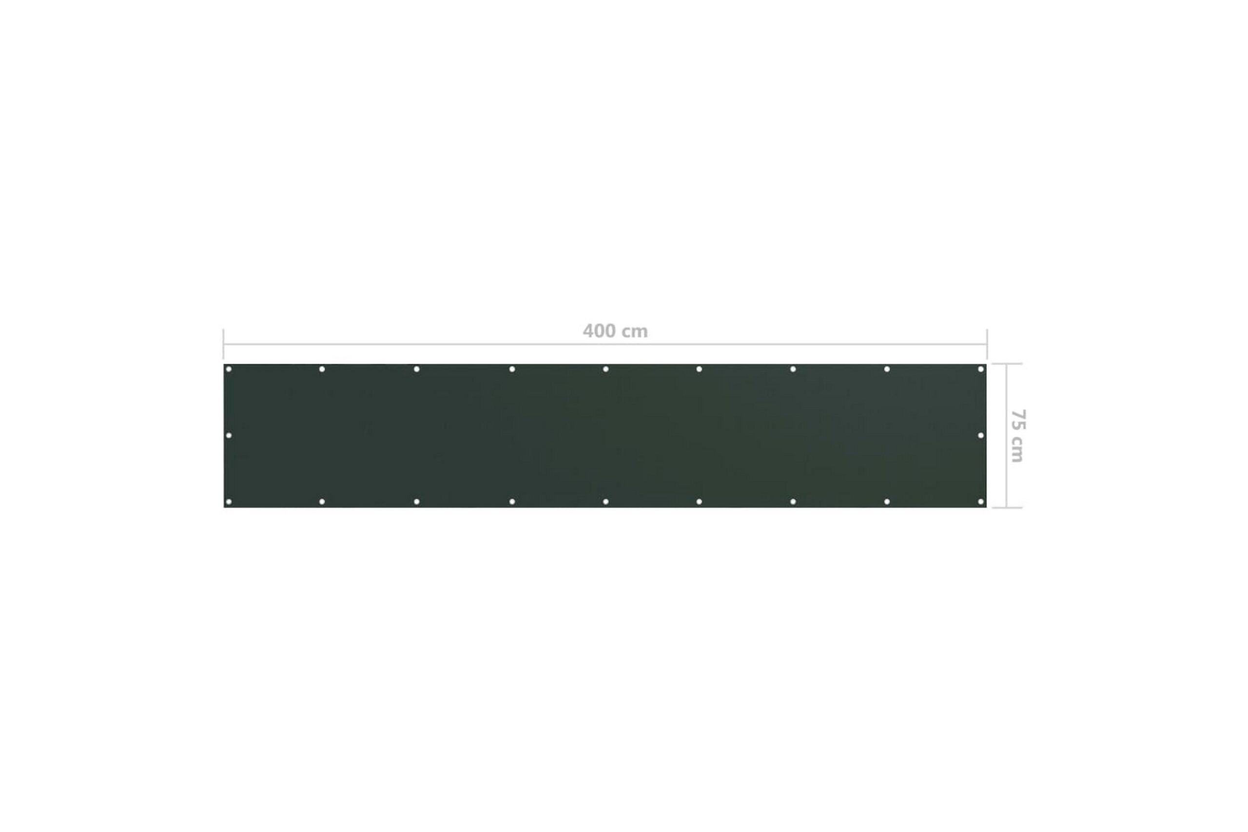 Parvekkeen suoja tummanvihreä 75x400 cm Oxford kangas - Vihreä