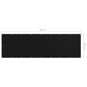 Parvekkeen suoja musta 120x400 cm Oxford kangas -