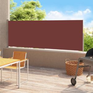 Sisäänvedettävä terassin sivumarkiisi 180x500 cm ruskea - Ruskea