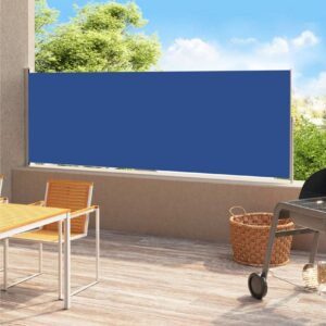 Sisäänvedettävä terassin sivumarkiisi 180x500 cm sininen - Sininen