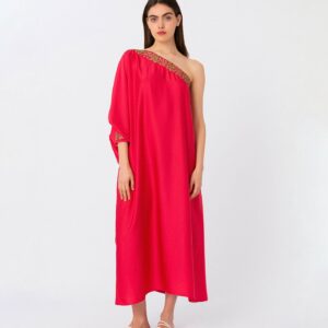 One-Shoulder Maxi Mekko Punainen
