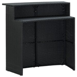 Puutarhan baaripöytä musta 120x55x110 cm polyrottinki -