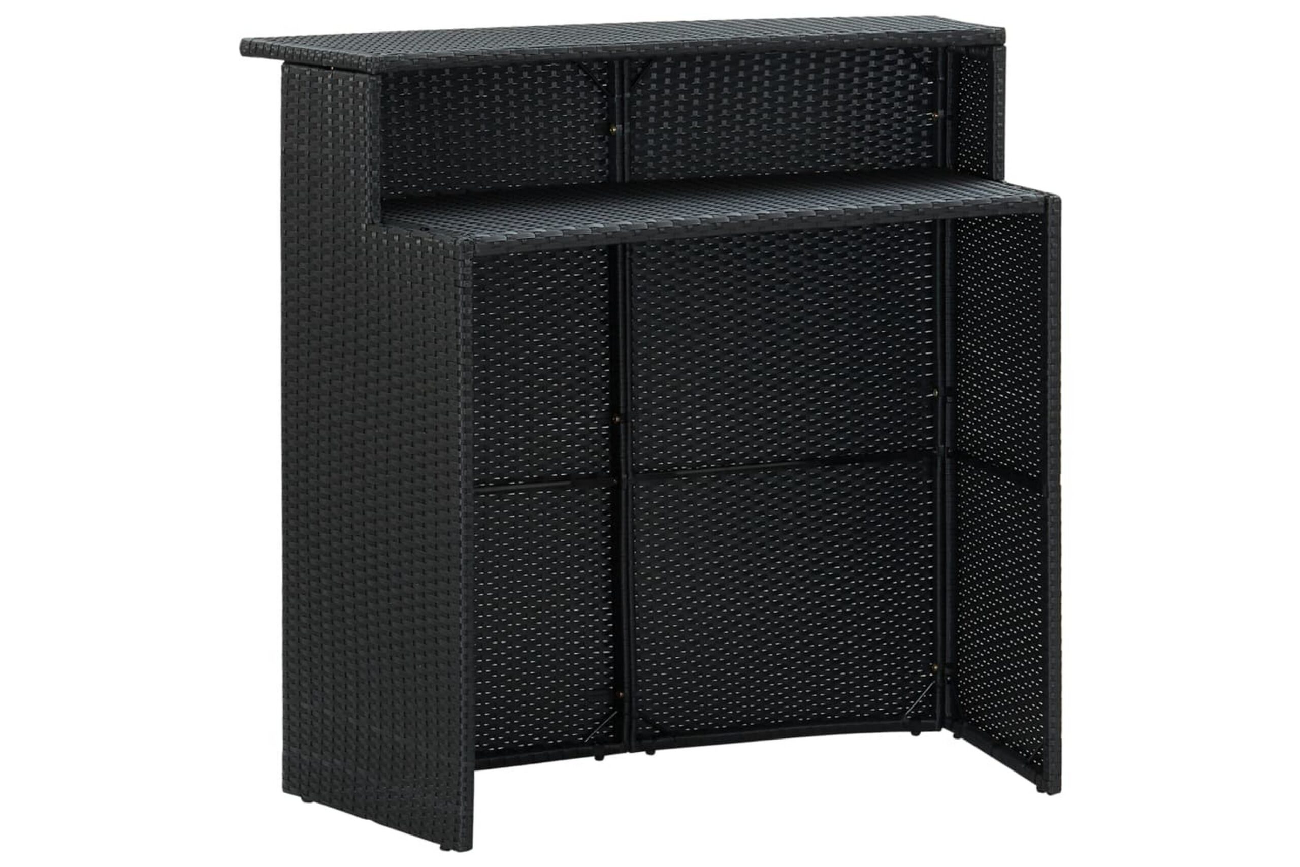 Puutarhan baaripöytä musta 120x55x110 cm polyrottinki -