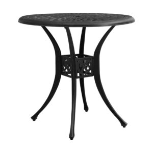 Puutarhapöytä musta 78x78x72 cm valualumiini -