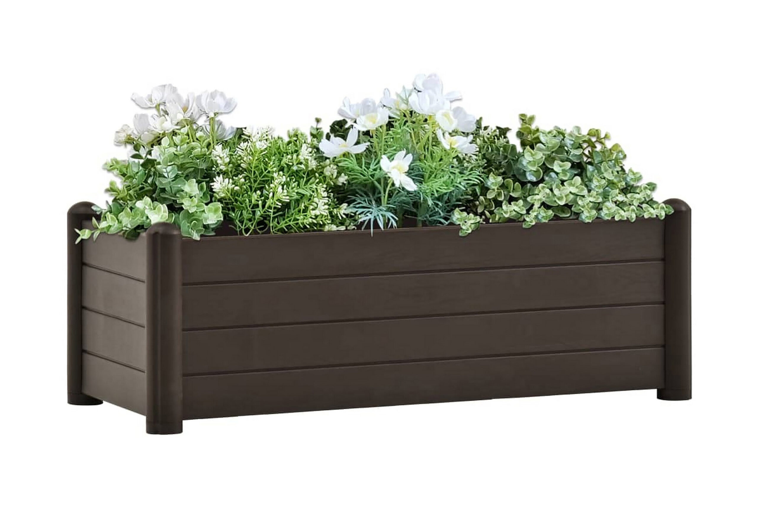 Korotettu kukkalaatikko PP mokka 100x43x35 cm - Ruskea