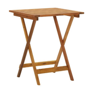 Kokoontaitettava puutarhapöytä 60x60x75 cm täysi akaasiapuu - Ruskea