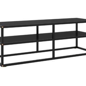 TV-taso musta mustalla lasilla 120x40x40 cm - Musta