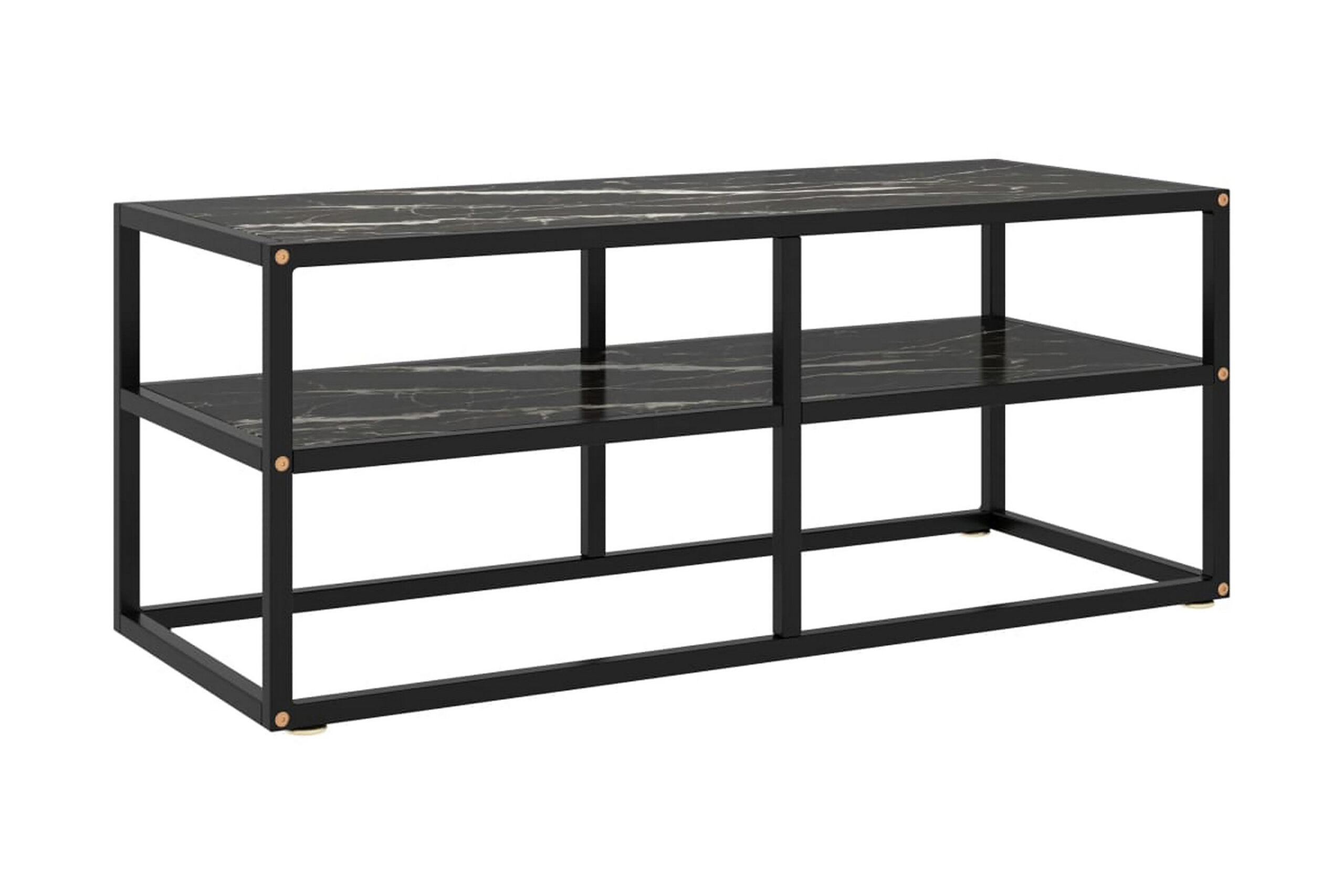 TV-taso musta mustalla marmorilasilla 100x40x40 cm - Musta
