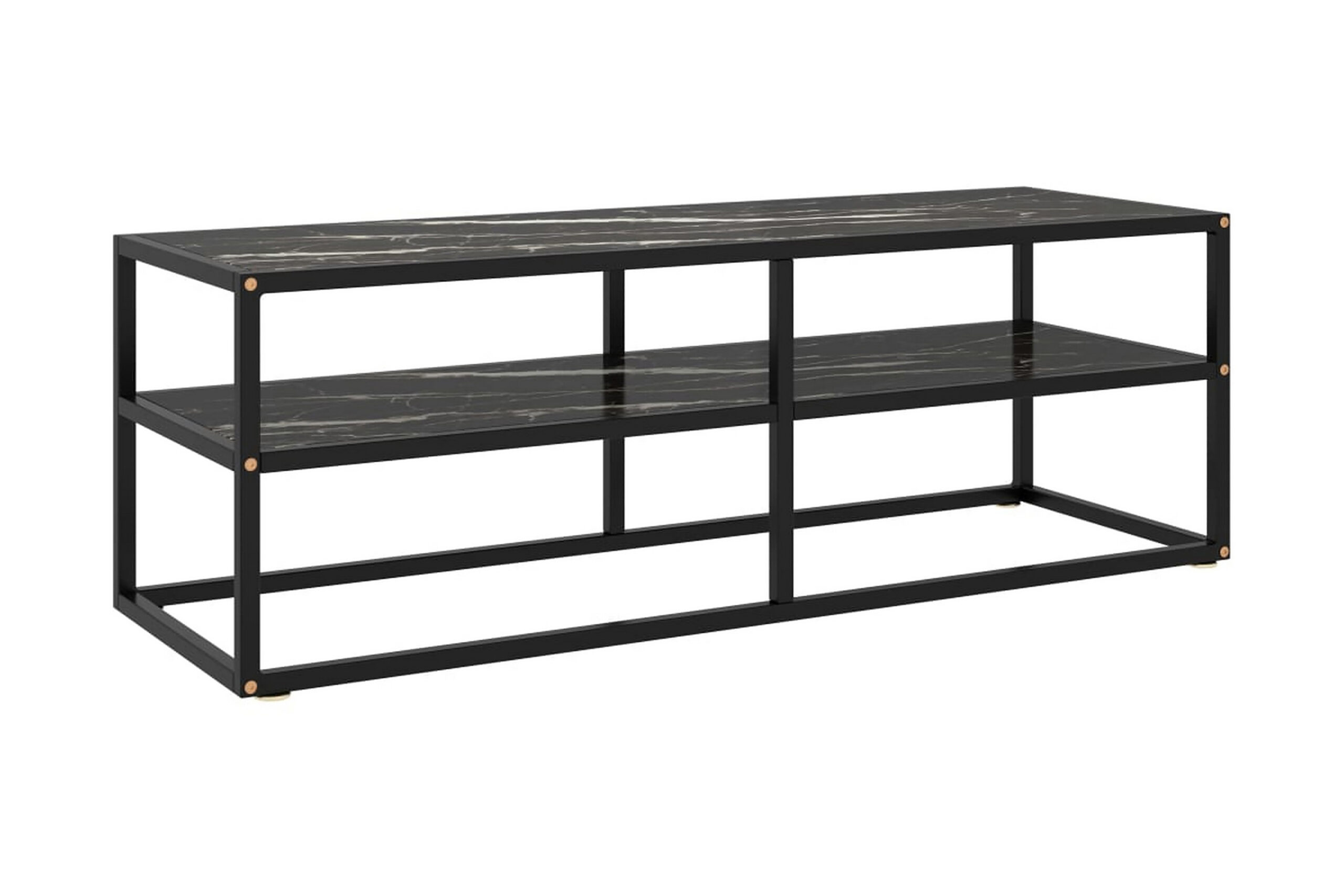 TV-taso musta mustalla marmorilasilla 120x40x40 cm - Musta