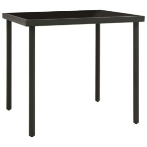 Ulkoruokapöytä antrasiitti 80x80x72 cm lasi ja teräs -