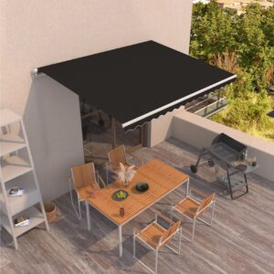 Manuaalisesti sisäänkelattava markiisi 450x350cm antrasiitti -
