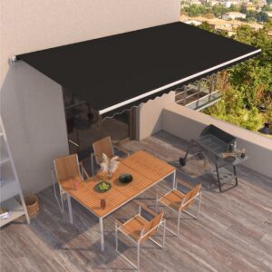 Manuaalisesti sisäänkelattava markiisi 600x350cm antrasiitti -