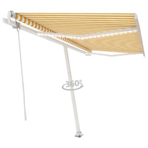 Markiisi Sisäänkelattava LED/tuulisensori 400x350cm - Keltainen