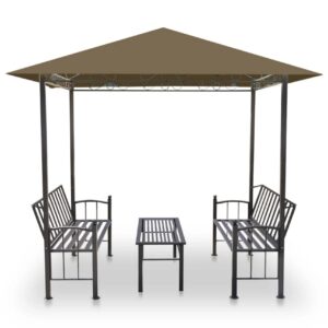 Puutarhapaviljonki pöydällä & penkeillä 2,5x1,5x2,4m 180g/m² -