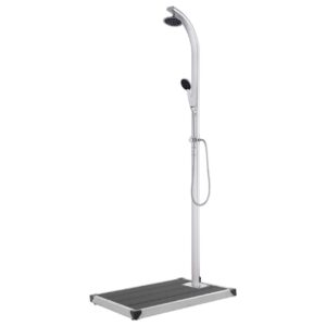 Puutarhasuihku harmaalla alustalla 220 cm alumiini -