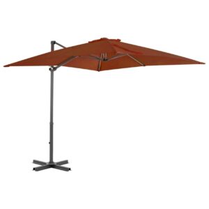 Riippuva aurinkovarjo alumiinipylväällä terrakotta 250x250cm -