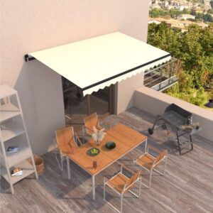 Manuaalisesti sisäänkelattava markiisi 400x350 cm kerma -
