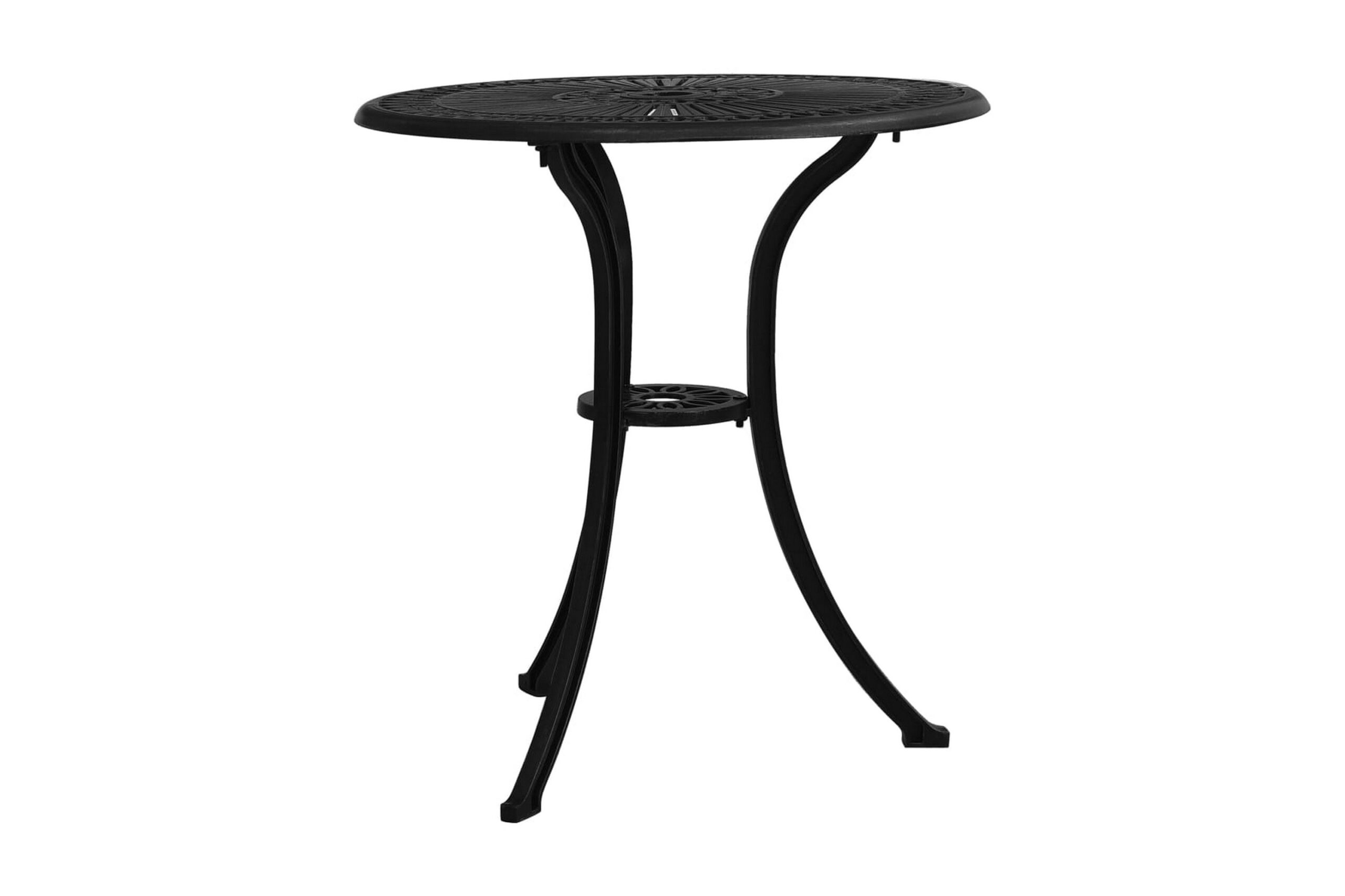 Puutarhapöytä musta 62x62x65 cm valualumiini -