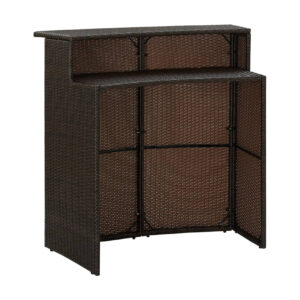 Puutarhan baaripöytä ruskea 120x55x110 cm polyrottinki -