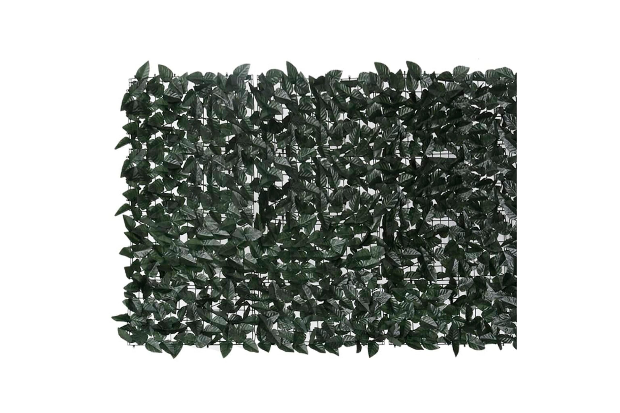 Parvekkeen suoja tummanvihreillä lehdillä 400x100 cm -