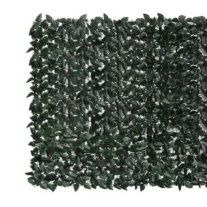 Parvekkeen suoja tummanvihreillä lehdillä 300x150 cm -
