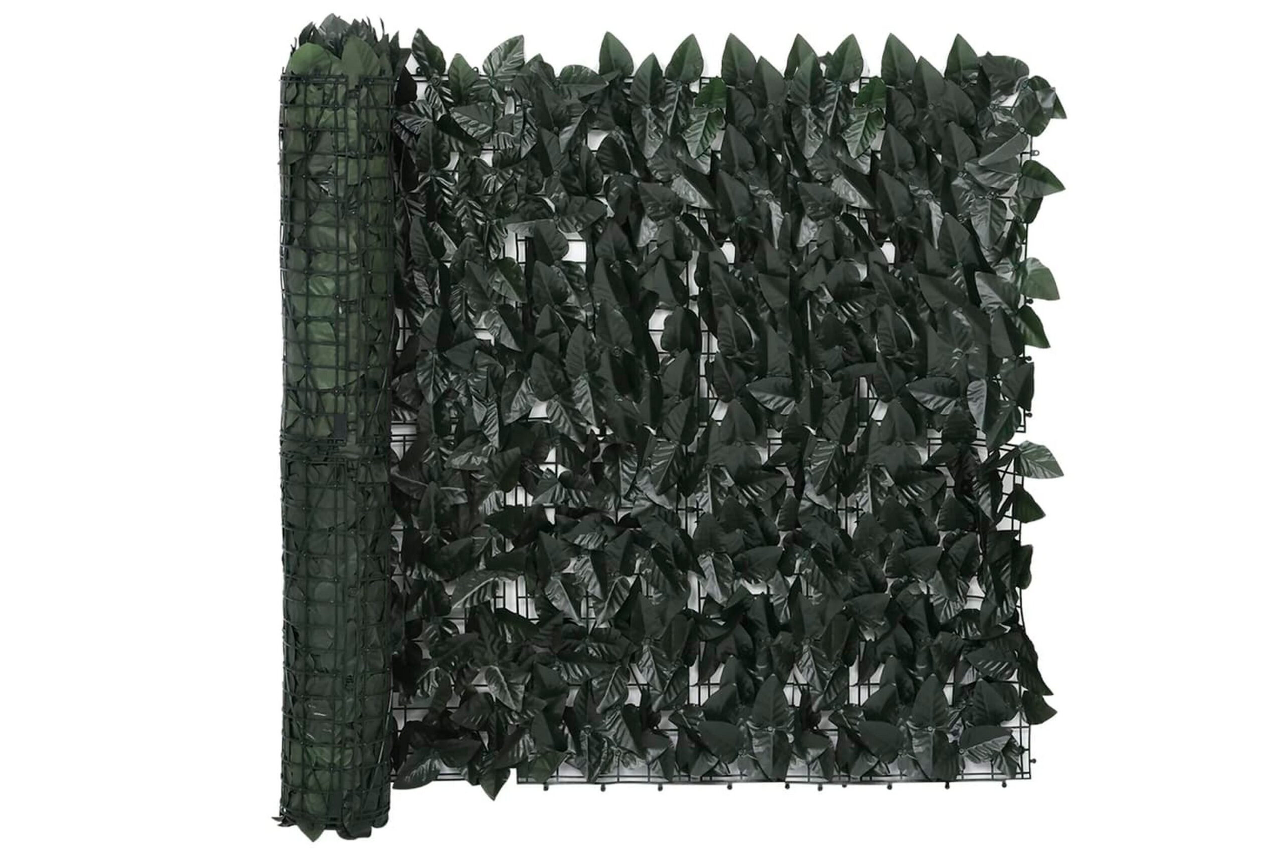 Parvekkeen suoja tummanvihreillä lehdillä 300x75 cm -
