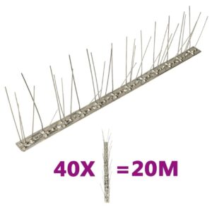 5-riviset lintu- ja kyyhkyspiikit ruostumaton teräs 40 kpl -