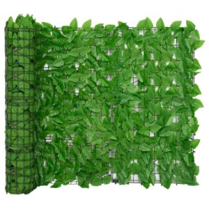 Parvekkeen suoja vihreillä lehdillä 300x100 cm -