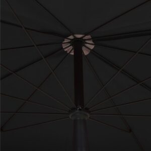 Puutarhan Aurinkovarjo tangolla 200x130 cm musta - Musta