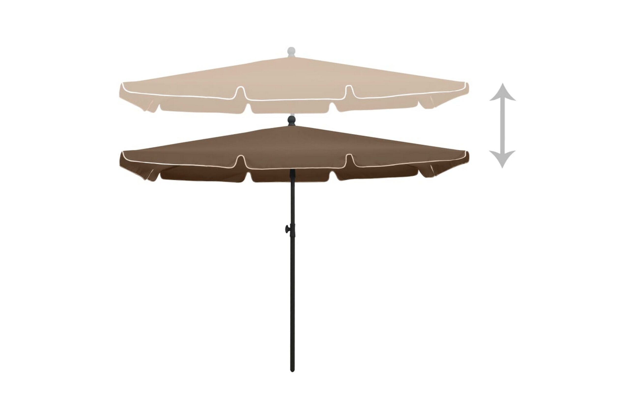 Puutarhan aurinkovarjo tangolla 210x140 cm harmaanruskea - Taupe