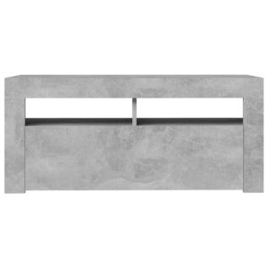 TV-taso LED-valoilla betoninharmaa 90x35x40 cm -