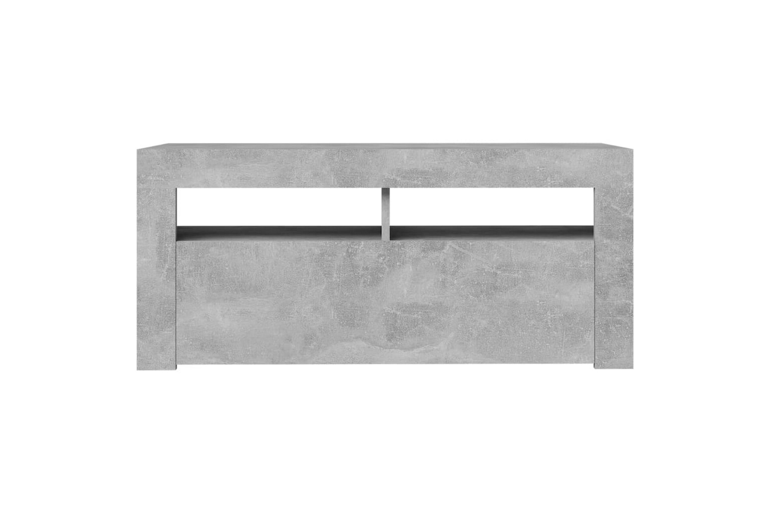 TV-taso LED-valoilla betoninharmaa 90x35x40 cm -