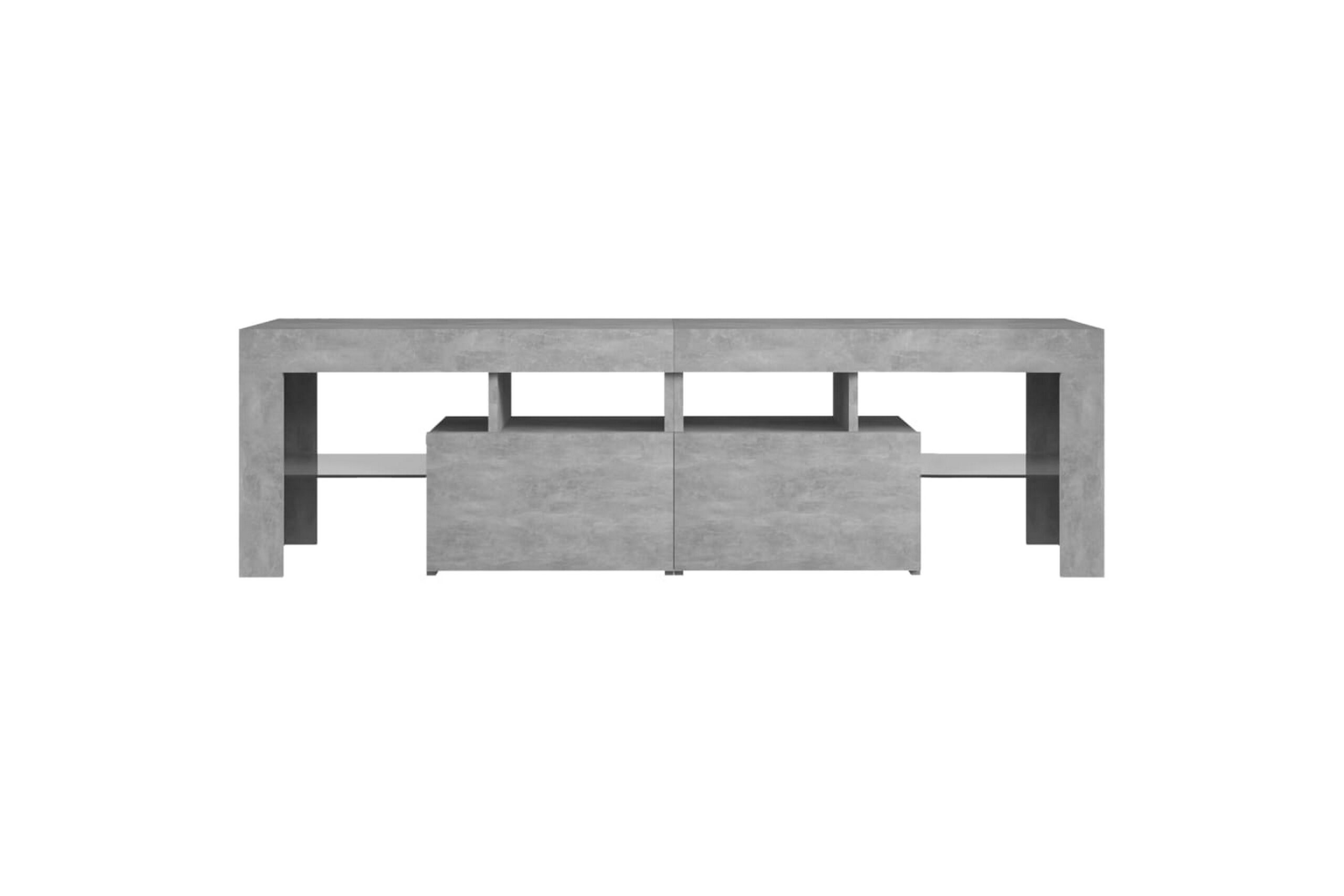 TV-taso LED-valoilla betoninharmaa 140x35x40 cm -