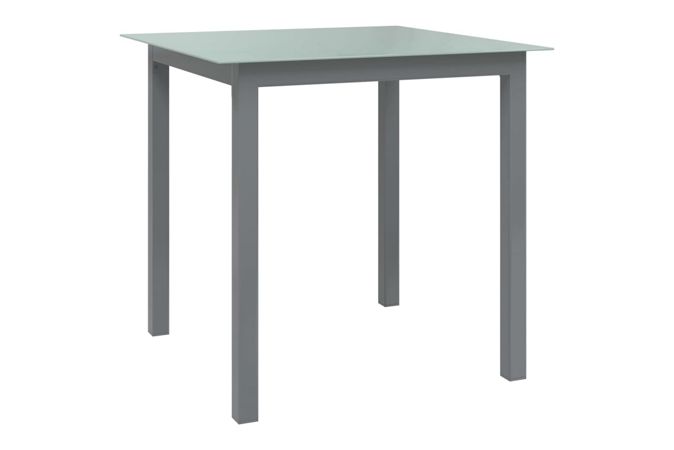 Puutarhapöytä vaaleanharmaa 80x80x74 cm alumiini ja lasi - Harmaa