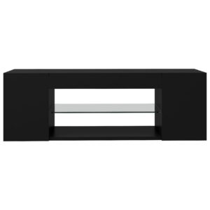 TV-taso LED-valoilla musta 90x39x30 cm -