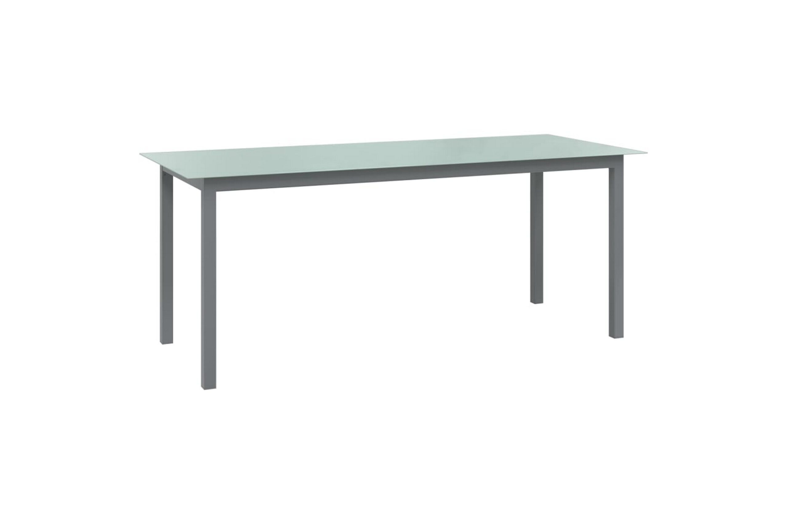Puutarhapöytä vaaleanharmaa 190x90x74 cm alumiini ja lasi - Harmaa