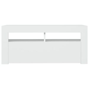 TV-taso LED-valoilla valkoinen 90x35x40 cm -