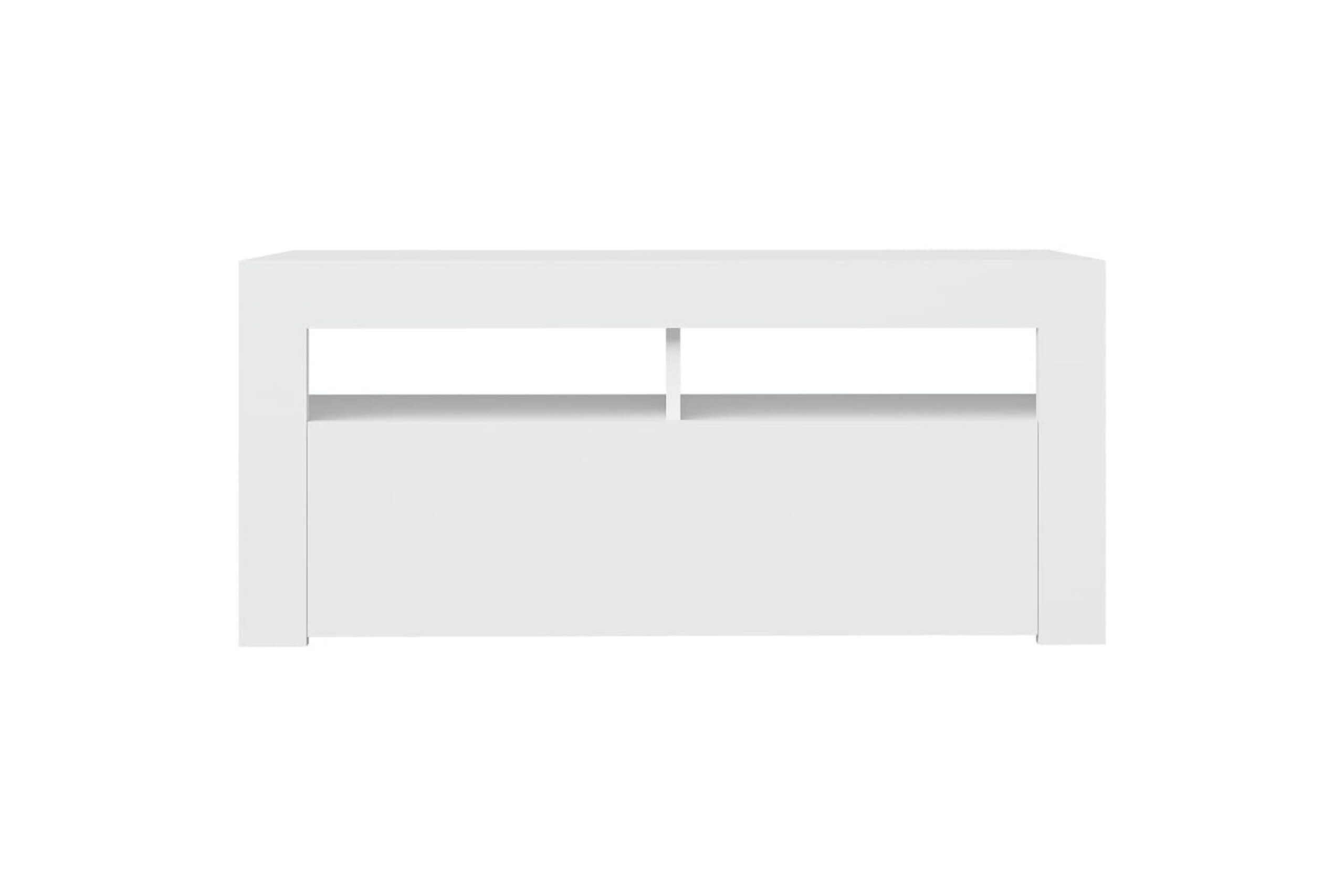 TV-taso LED-valoilla valkoinen 90x35x40 cm -