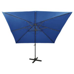 Riippuva aurinkovarjo tangolla ja LED-valoilla 300 cm -