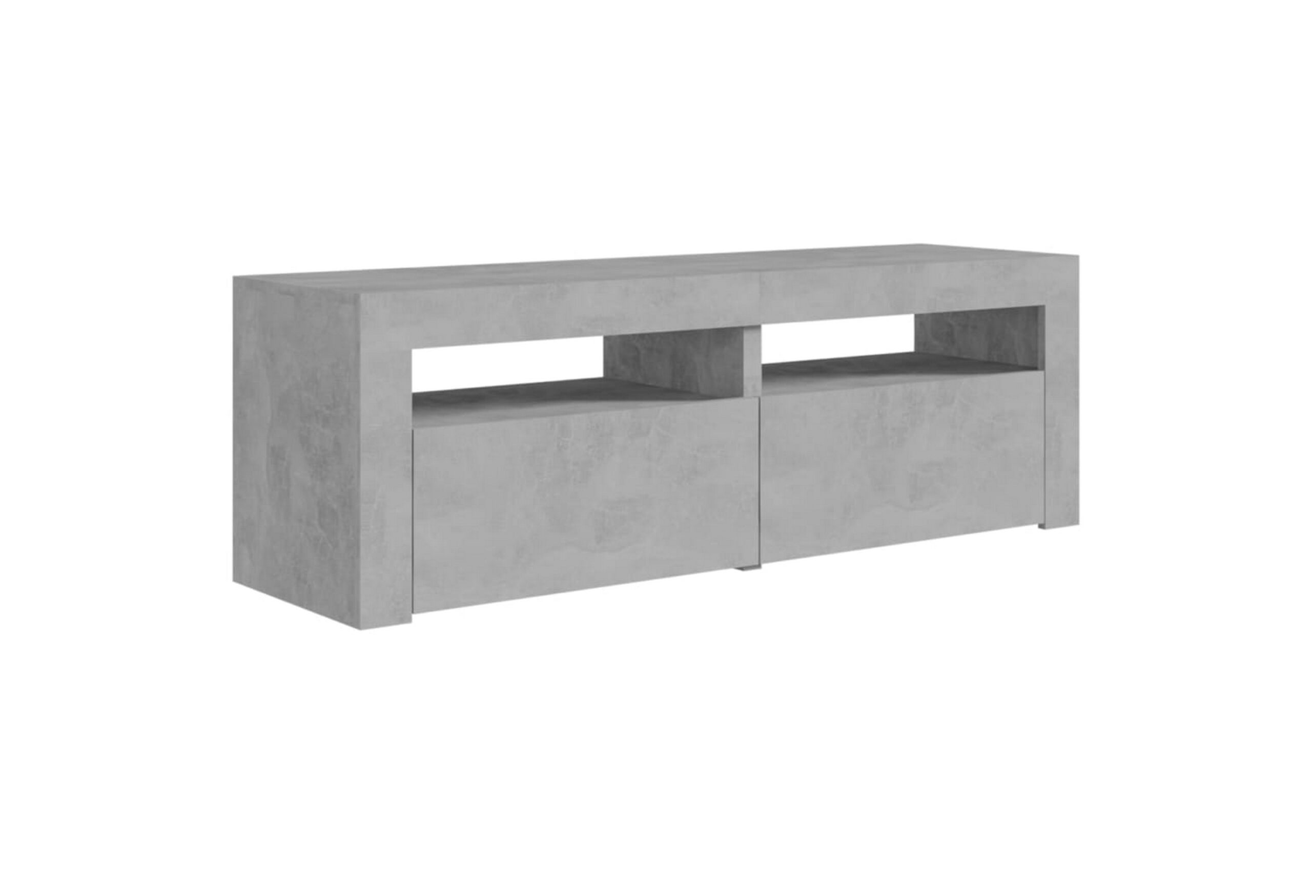 TV-taso LED-valoilla 120x35x40 cm - Betoninharmaa