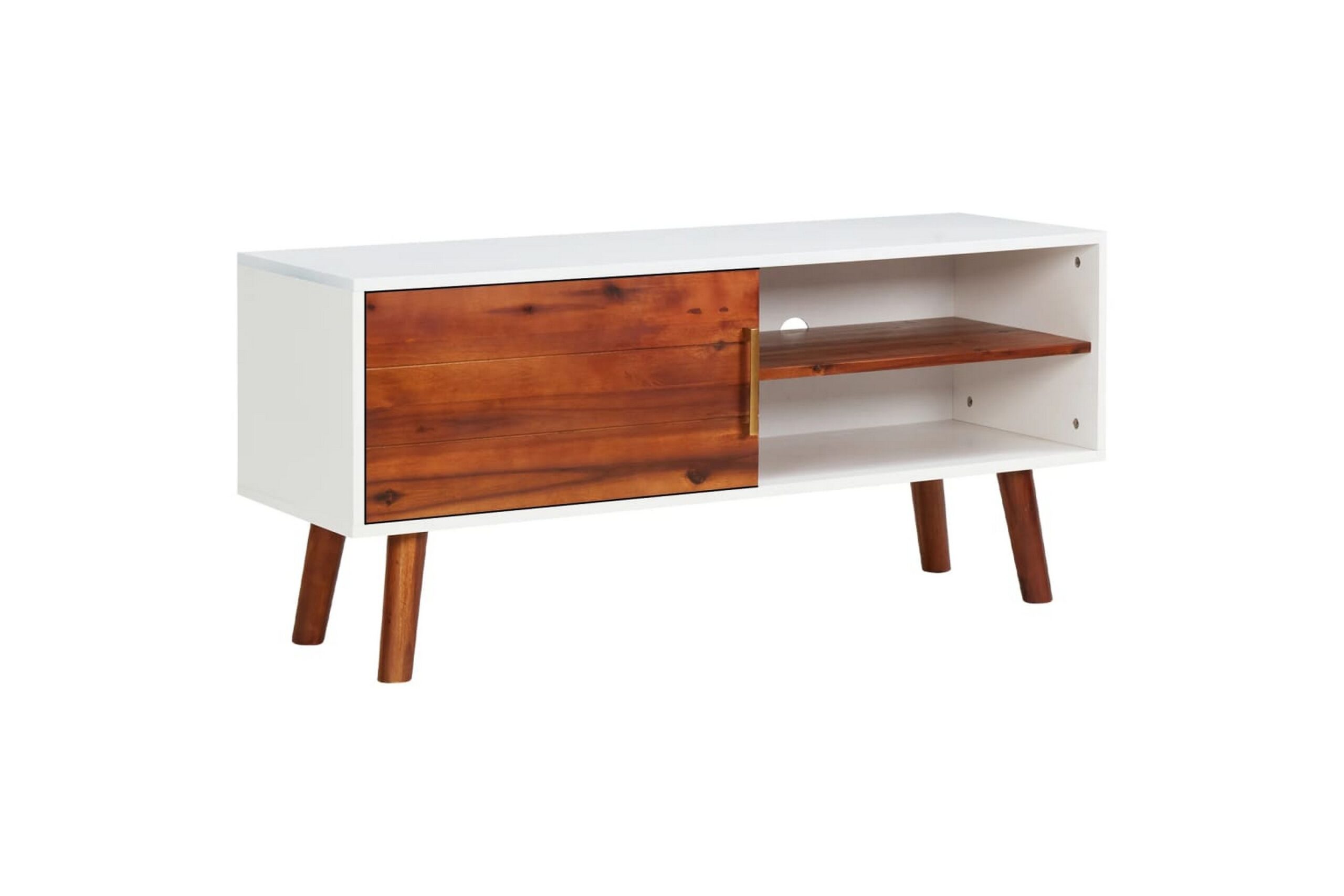 TV-taso 110x35x50 cm täysi akaasiapuu ja MDF -