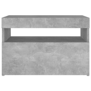 TV-tasot LED-valoilla 2 kpl betoninharmaa 60x35x40 cm - Harmaa