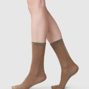 Magda Shimmery Socks Mid Brown