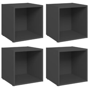 TV-tasot 4 kpl harmaa 37x35x37 cm lastulevy - Harmaa
